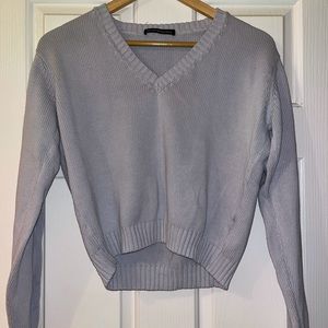 BRANDY MELVILLE Light Blue V-Neck Sweater
